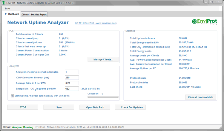 Network Uptime Analyzer screenshot