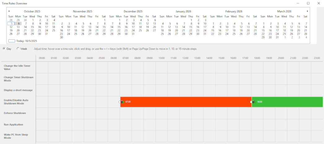 Time Rule Disables Shutdown for Business Hours