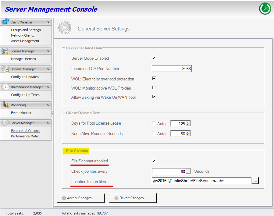 File Scanner Auto Shutdown Manager Konfiguration