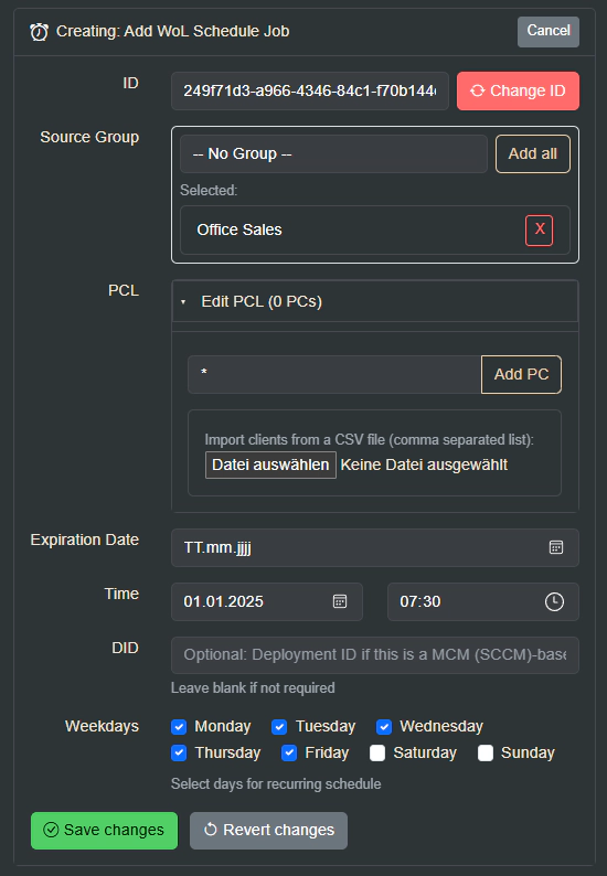 File Scanner WOL Job