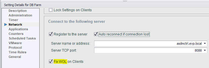 Auto Shutdown Manager Policy zur Korrektur von Wake-on-LAN Einstellungen auf Clients