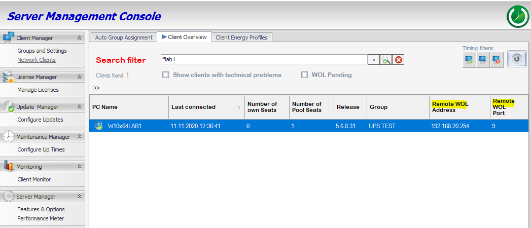 Konfiguration von Remote WOL-Adresse und Port in Auto Shutdown Manager